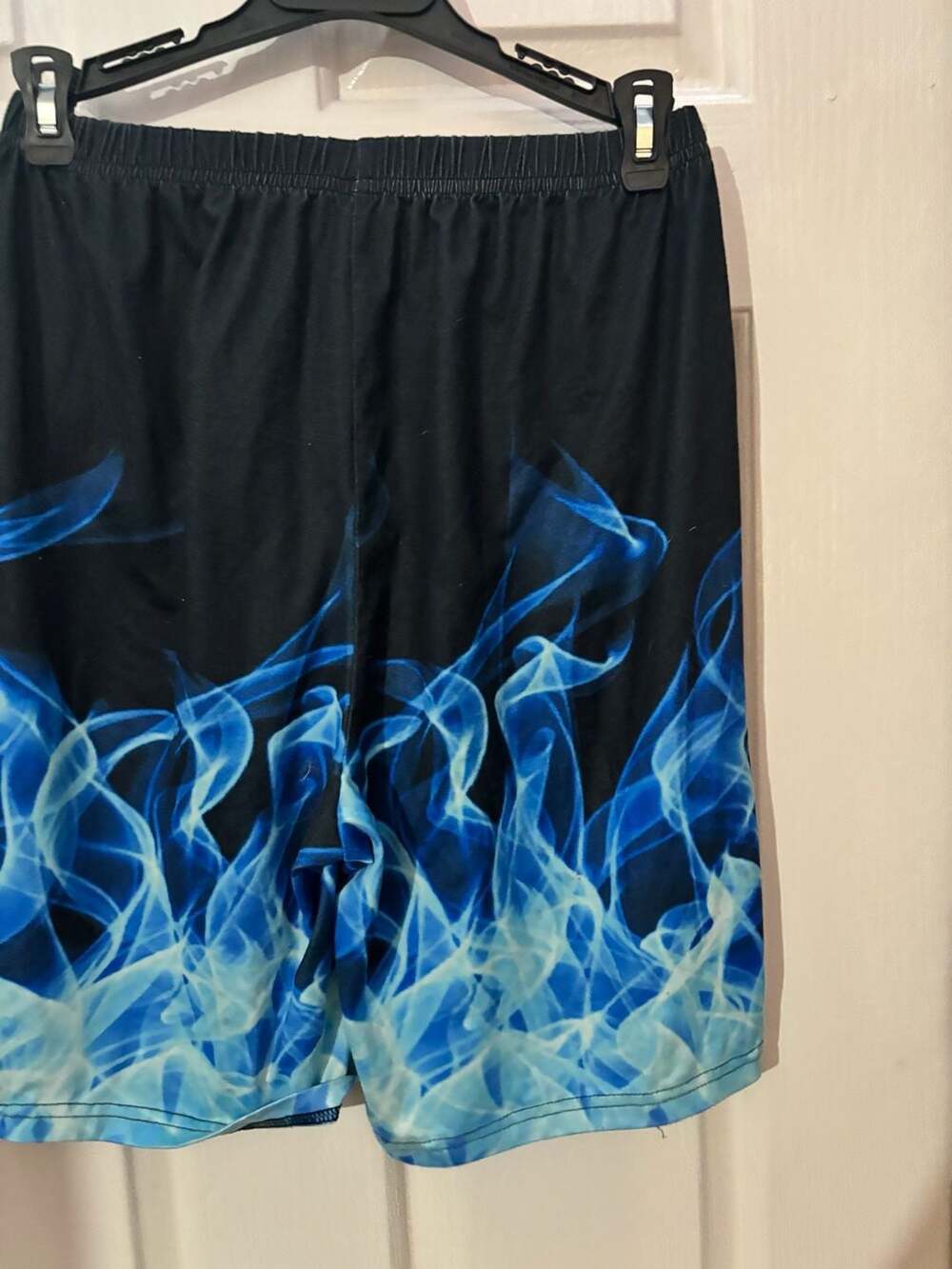 Shein Flame Pattern Swim Trunks Size 12Y Blue